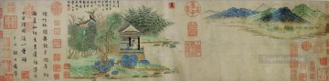Qian Xuan Painting - wang xizhi mirando gansos tinta china antigua